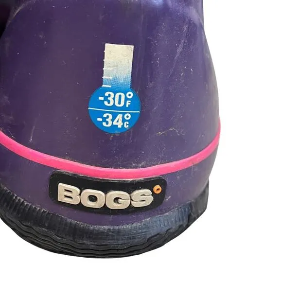 Bogs Unicorn Boots Girls 5 Purple Pink Insulated Neoprene &amp; Rubber Waterproof