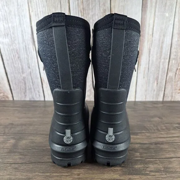 Bogs York Solid Insulated Rain Boots Kids Neo Classic Size 12 Black (NWT)