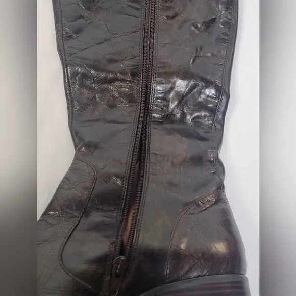 Born Crown Roxie Brown Distressed Crackle Tall Leather Riding Boots Size…