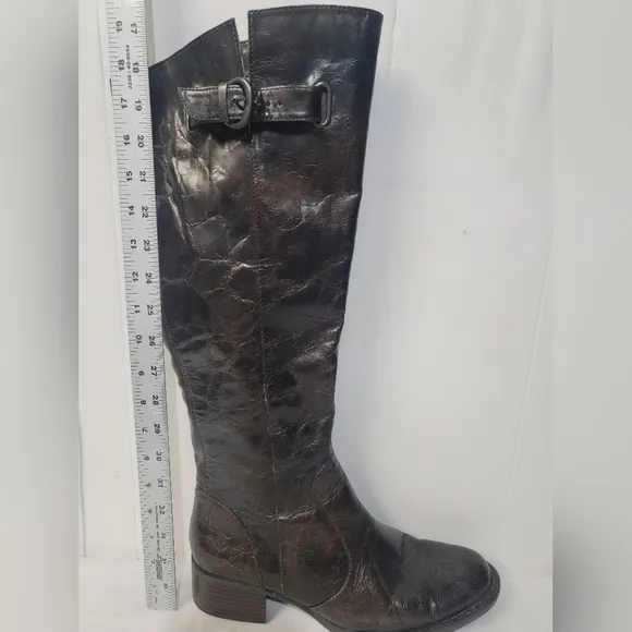 Born Crown Roxie Brown Distressed Crackle Tall Leather Riding Boots Size…