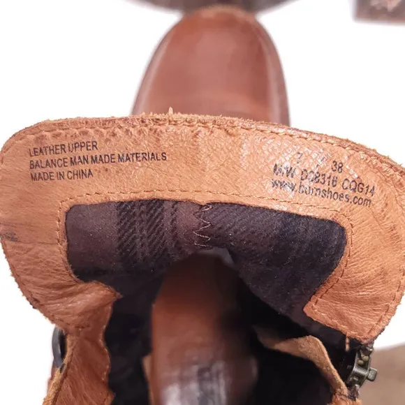 Born Leandra Brown Leather Short Boots Moto buckle style size 7 US