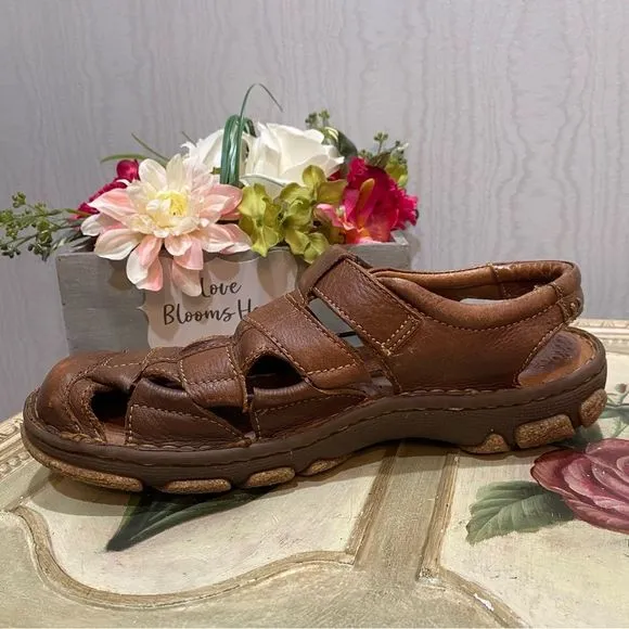 Born Men’s Cabot Rugged Leather Fisherman’s Sandals Sz 10