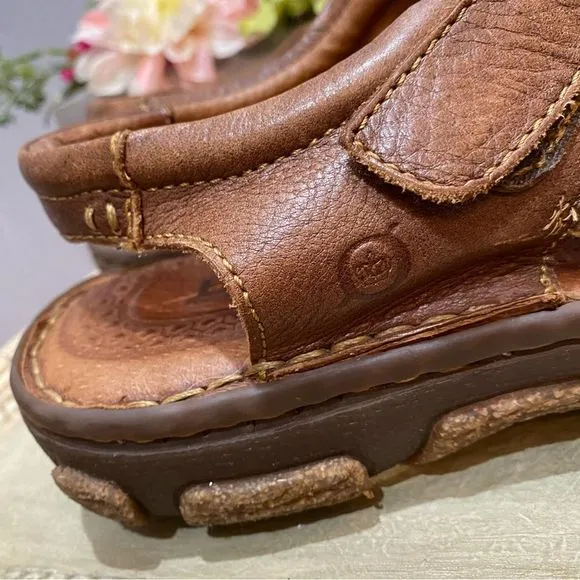 Born Men’s Cabot Rugged Leather Fisherman’s Sandals Sz 10