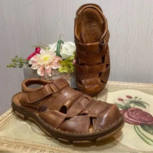 Born Men’s Cabot Rugged Leather Fisherman’s Sandals Sz 10