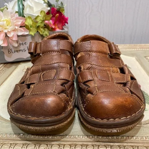 Born Men’s Cabot Rugged Leather Fisherman’s Sandals Sz 10