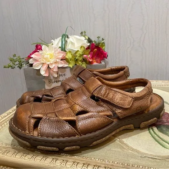 Born Men’s Cabot Rugged Leather Fisherman’s Sandals Sz 10