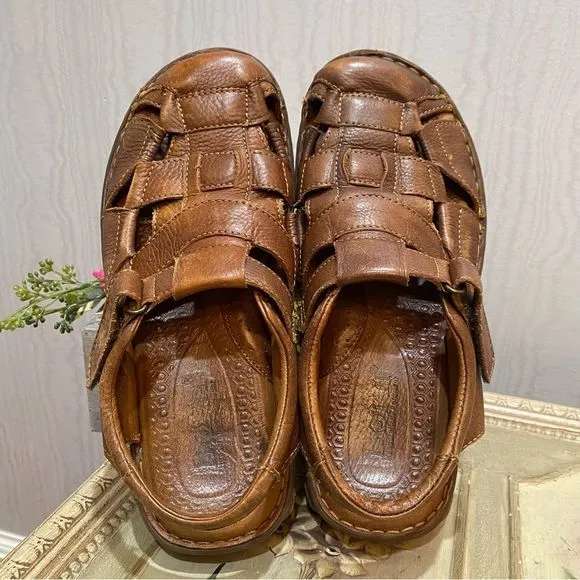 Born Men’s Cabot Rugged Leather Fisherman’s Sandals Sz 10