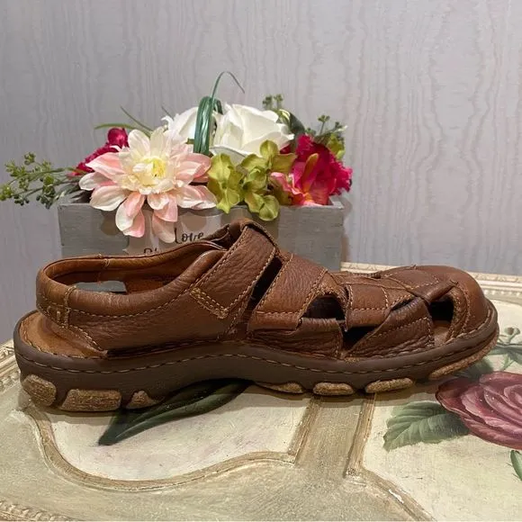 Born Men’s Cabot Rugged Leather Fisherman’s Sandals Sz 10