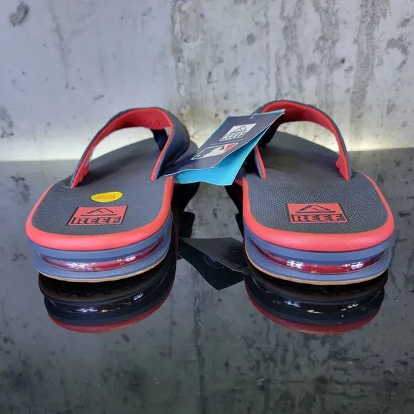 Boston Red Sox REEF Fanning Sandals Men’s size 10 Blue Red Bottle Opener