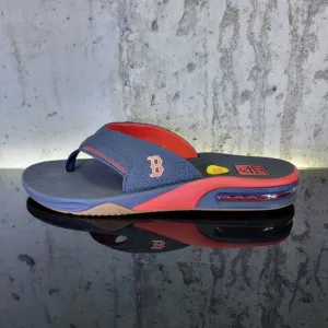 Boston Red Sox REEF Fanning Sandals Men’s size 10 Blue Red Bottle Opener