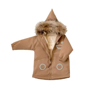 BOXBO WISTITI FLEECE LINED WATERPROOF & SNOWPROOF FUR JACKET BROWN