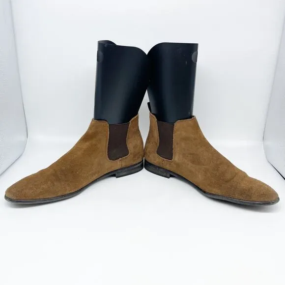 BP. Men's Leather Cheslea Waterproof Pull On Boots Brown Suede Size 41 M