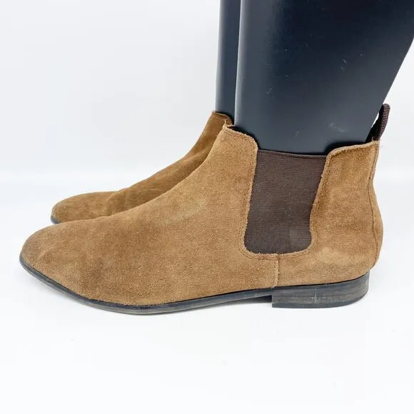 BP. Men's Leather Cheslea Waterproof Pull On Boots Brown Suede Size 41 M