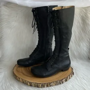 BRAKO Anatomic Collection tall black lace leather boots