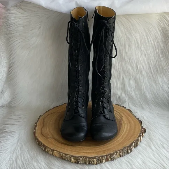 BRAKO Anatomic Collection tall black lace leather boots