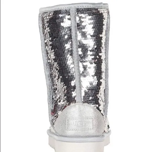 BRAND NEW UGG Silver Sequin Short Winter Boots