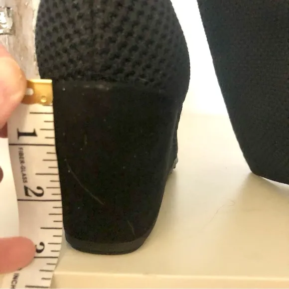Brand New without Box. Eileen Fisher Black Knit Kasana Tall Wedge Boot. Size 8.5