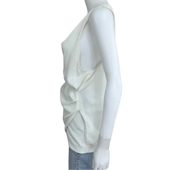 BROCHU WALKER Ivory Sleeveless Wrap Sweater