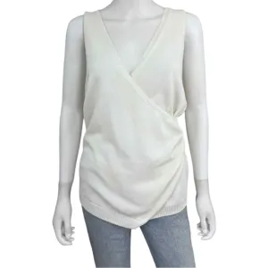BROCHU WALKER Ivory Sleeveless Wrap Sweater