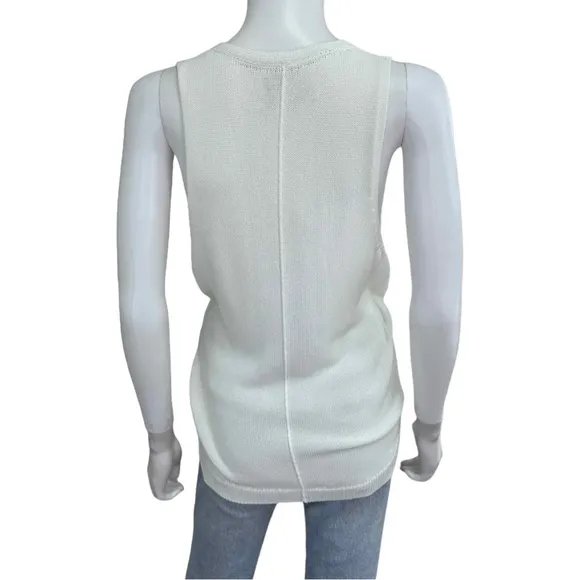 BROCHU WALKER Ivory Sleeveless Wrap Sweater