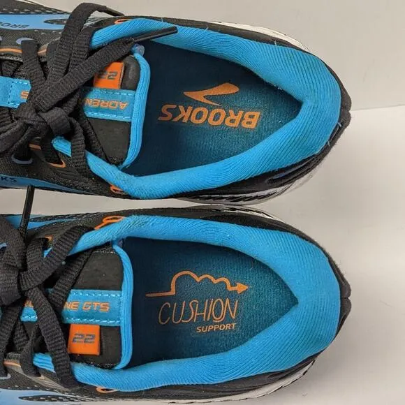 Brooks Adrenaline GTS 22 Running Shoes, Black/Blue, Men's 8.5 M