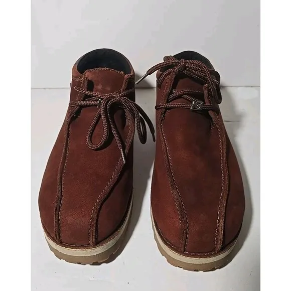Buffalino Size 8.5 B-Boots Men's Brownish Red Leather Low Top Round Toe Lug Sole