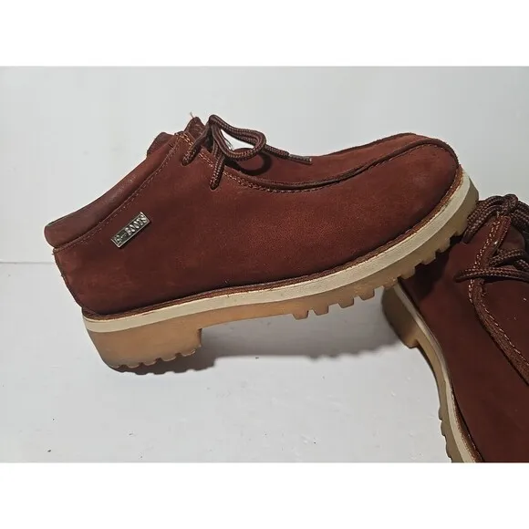 Buffalino Size 8.5 B-Boots Men's Brownish Red Leather Low Top Round Toe Lug Sole