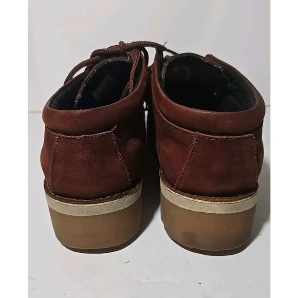 Buffalino Size 8.5 B-Boots Men's Brownish Red Leather Low Top Round Toe Lug Sole