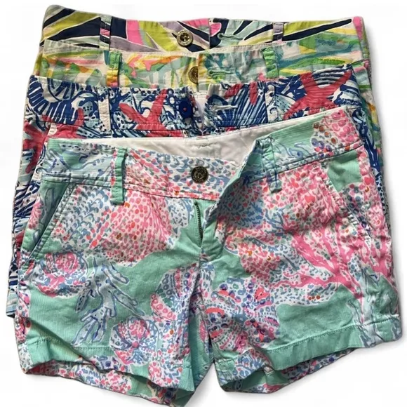 Bundle of four Lilly Pulitzer shorts. Size 00. All are “The Callahan Shorts.