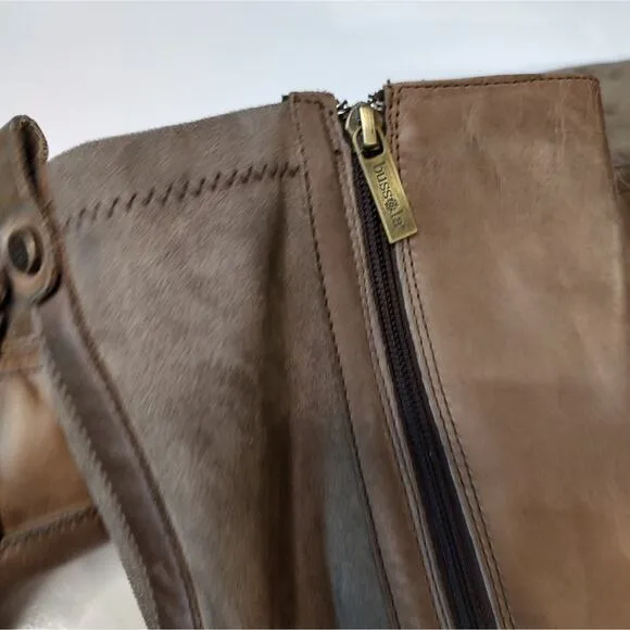 Bussola 'Trapani' Tall Leather Boots in Taupe Brown EU Size 41