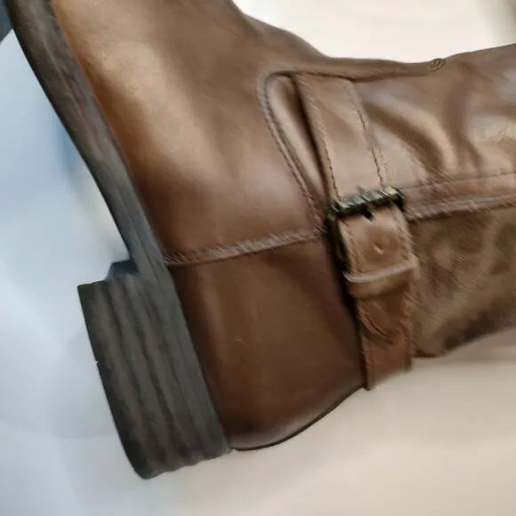 Bussola 'Trapani' Tall Leather Boots in Taupe Brown EU Size 41