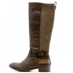 Bussola 'Trapani' Tall Leather Boots in Taupe Brown EU Size 41