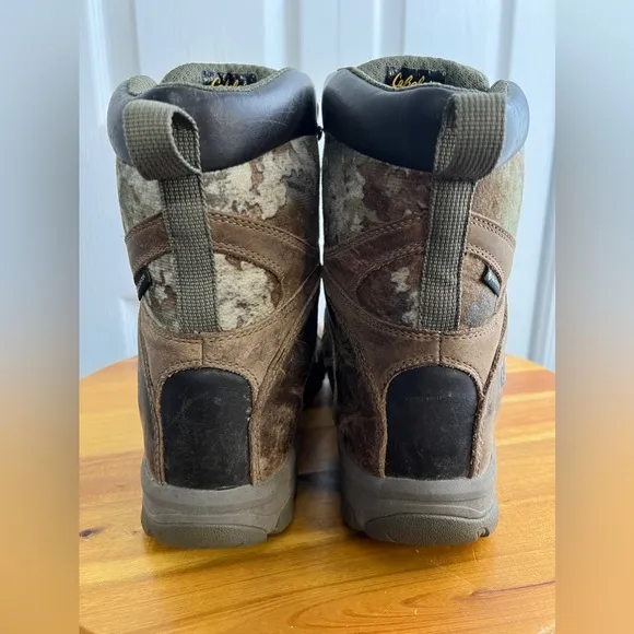 Cabela’s 9 inch silent stalk leather camo boots size 8D