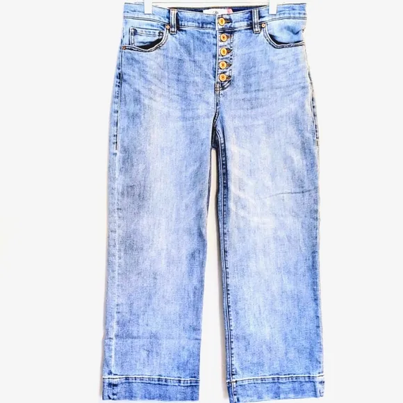 Cabi Palm Beach Crop Jeans Size 10 | 5-Button Fly | Blue Denim