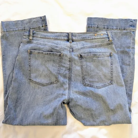 Cabi Palm Beach Crop Jeans Size 10 | 5-Button Fly | Blue Denim