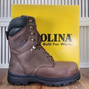 Carolina 8&quot; Waterproof Insulated Work Boots Mens Sz 9 D Brown Leather Steel Toe