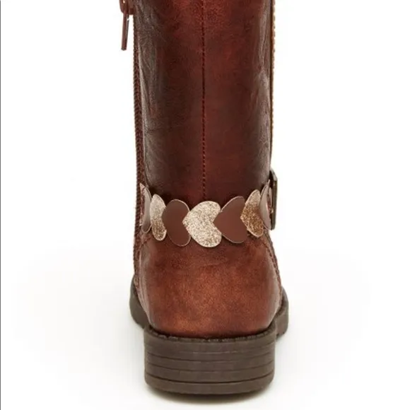 Carter's brown heart  Aura Toddler Girls' Tall Boots. FITS  12/24 months