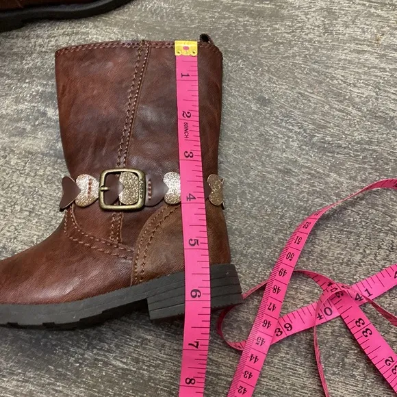 Carter's brown heart  Aura Toddler Girls' Tall Boots. FITS  12/24 months