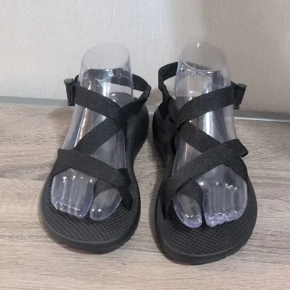 Chaco Black Adventure Sandals with Adjustable Straps
