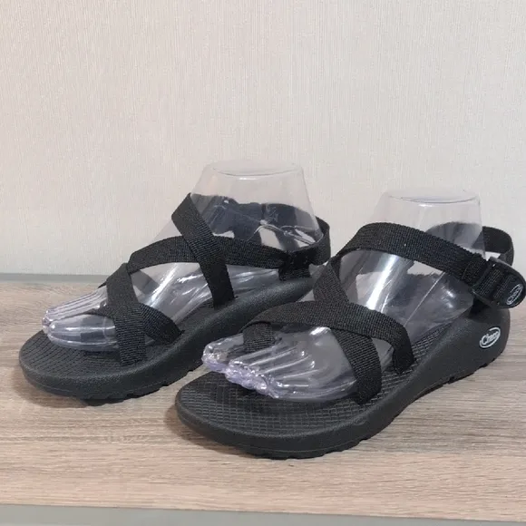 Chaco Black Adventure Sandals with Adjustable Straps