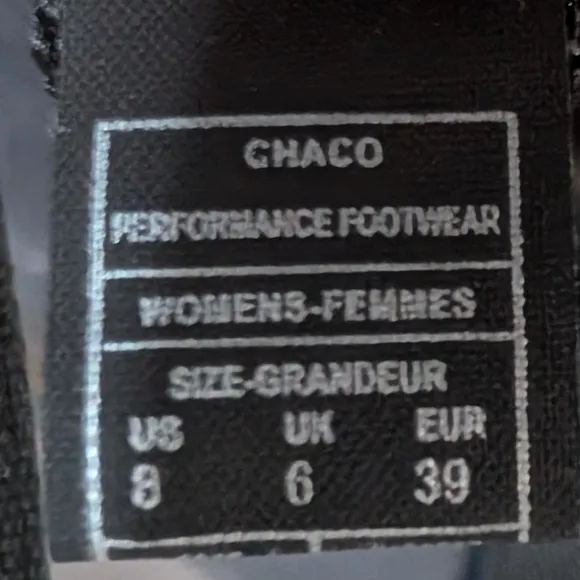 Chaco Black Adventure Sandals with Adjustable Straps