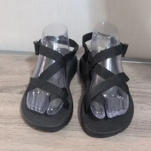 Chaco Black Adventure Sandals with Adjustable Straps