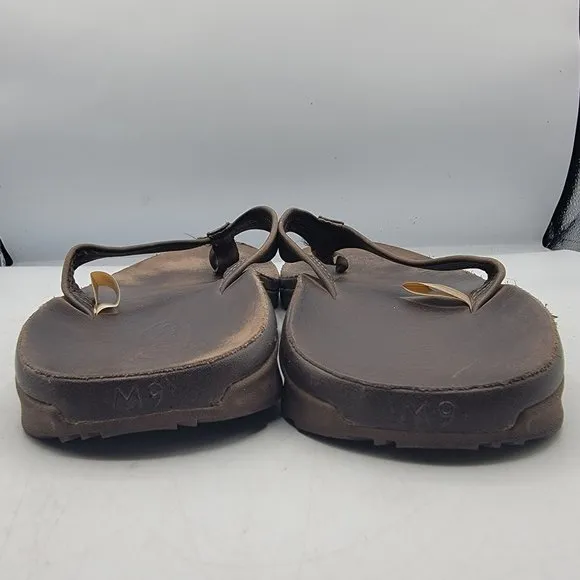 Chaco Classic Mens Size 9 Dark Brown Leather Flip Flop Thong Sandals JCH107833