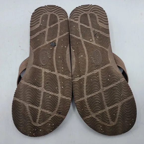 Chaco Classic Mens Size 9 Dark Brown Leather Flip Flop Thong Sandals JCH107833