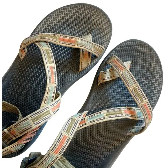 CHACO Men's Z2 Classic Adjustable Strap Sandals Check‎ Taos Taupe Size 12