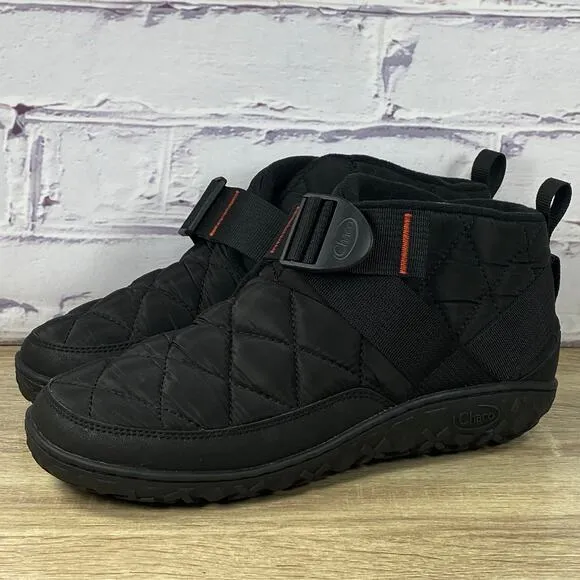 Chaco Ramble Puff Black Ankle Boots Men's Size 8.5 Slip On Water Resistant Snow