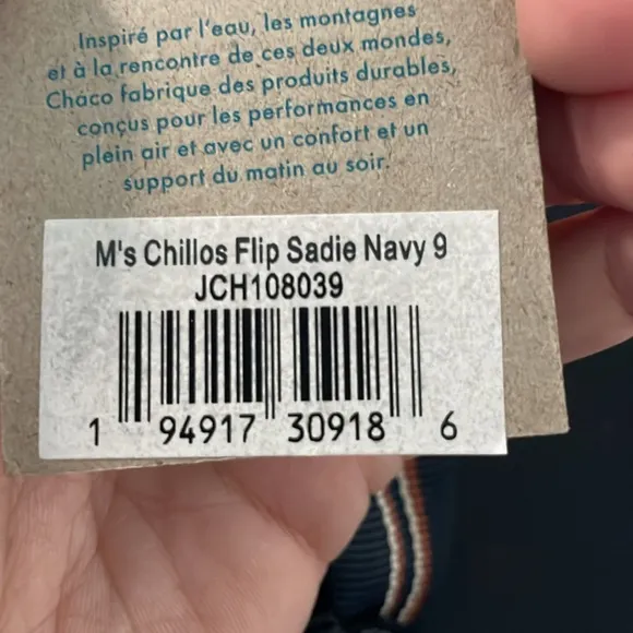 Chaco Sandals Mens Chillos Flip Sadie Navy Size 9 NWT