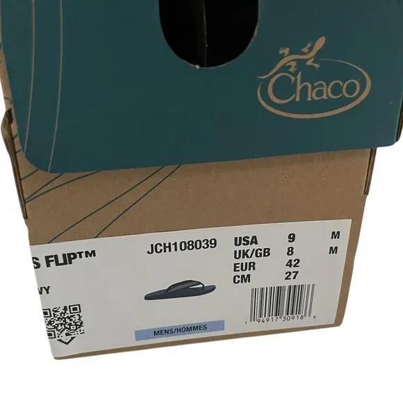 Chaco Sandals Mens Chillos Flip Sadie Navy Size 9 NWT