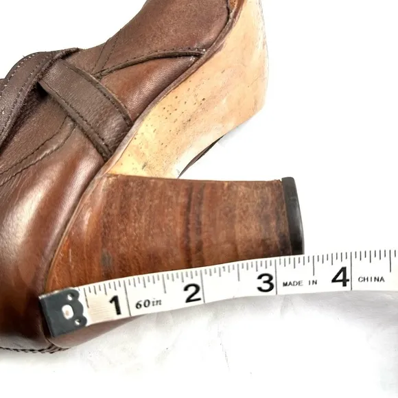 Chandlers Vintage Boots 8 Brown Leather Zip Up Tall Bootie Western Womens
