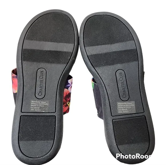 CHARTER CLUB Benjii Fabric Cushioned Sandals Flip Flops Size 8M
